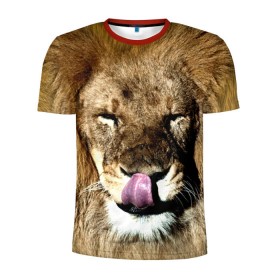 Мужская футболка 3D спортивная с принтом Взгляд , 100% полиэстер с улучшенными характеристиками | приталенный силуэт, круглая горловина, широкие плечи, сужается к линии бедра | взгляд | животные | кот | лев