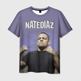 Мужская футболка 3D с принтом Nate Diaz , 100% полиэфир | прямой крой, круглый вырез горловины, длина до линии бедер | mma | диас | нейт