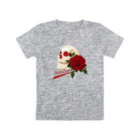 Детская футболка хлопок с принтом Poison Love , 100% хлопок | круглый вырез горловины, полуприлегающий силуэт, длина до линии бедер | death | готика | готичная | любовь | роза | череп | эмо | яд