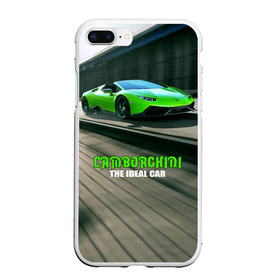 Чехол для iPhone 7Plus/8 Plus матовый с принтом Lamborghini , Силикон | Область печати: задняя сторона чехла, без боковых панелей | car | green | huracan | lamborghini | novitec | speed | spyder | supercar | torado | авто | автомобиль | машина