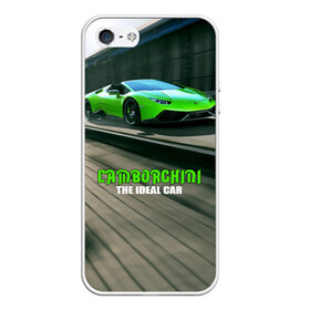 Чехол для iPhone 5/5S матовый с принтом Lamborghini , Силикон | Область печати: задняя сторона чехла, без боковых панелей | car | green | huracan | lamborghini | novitec | speed | spyder | supercar | torado | авто | автомобиль | машина