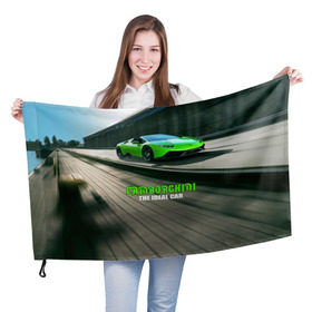 Флаг 3D с принтом Lamborghini , 100% полиэстер | плотность ткани — 95 г/м2, размер — 67 х 109 см. Принт наносится с одной стороны | car | green | huracan | lamborghini | novitec | speed | spyder | supercar | torado | авто | автомобиль | машина