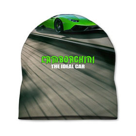 Шапка 3D с принтом Lamborghini , 100% полиэстер | универсальный размер, печать по всей поверхности изделия | car | green | huracan | lamborghini | novitec | speed | spyder | supercar | torado | авто | автомобиль | машина