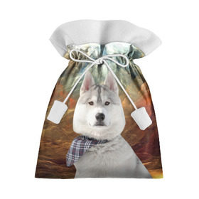 Подарочный 3D мешок с принтом Хаски , 100% полиэстер | Размер: 29*39 см | маламут | песик | собака | собаки | собачка | хаски