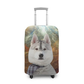 Чехол для чемодана 3D с принтом Хаски , 86% полиэфир, 14% спандекс | двустороннее нанесение принта, прорези для ручек и колес | маламут | песик | собака | собаки | собачка | хаски