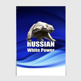 Постер с принтом Russian white power , 100% бумага
 | бумага, плотность 150 мг. Матовая, но за счет высокого коэффициента гладкости имеет небольшой блеск и дает на свету блики, но в отличии от глянцевой бумаги не покрыта лаком | медведь | патриот | русский | русы | русь | сила | славяне