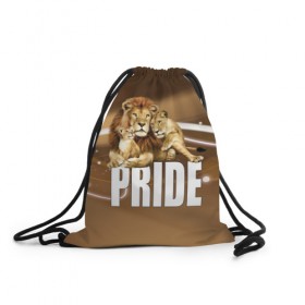 Рюкзак-мешок 3D с принтом Pride , 100% полиэстер | плотность ткани — 200 г/м2, размер — 35 х 45 см; лямки — толстые шнурки, застежка на шнуровке, без карманов и подкладки | lion | голова животного | кот | кошка | лев | хищник | царь | цвет