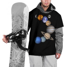 Накидка на куртку 3D с принтом Парад планет , 100% полиэстер |  | Тематика изображения на принте: звёзды | космическое пространство | космос | планета | созвездие