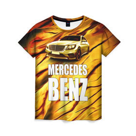 Женская футболка 3D с принтом Mercedes Benz , 100% полиэфир ( синтетическое хлопкоподобное полотно) | прямой крой, круглый вырез горловины, длина до линии бедер | benz | mercedes | авто | автомобиль | водитель | машина | мерседес бенц | тачка