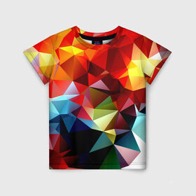 Детская футболка 3D с принтом Polygon , 100% гипоаллергенный полиэфир | прямой крой, круглый вырез горловины, длина до линии бедер, чуть спущенное плечо, ткань немного тянется | геометрия | полигоны | разноцветный | яркий