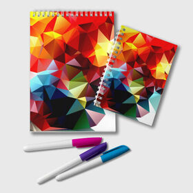 Блокнот с принтом Polygon , 100% бумага | 48 листов, плотность листов — 60 г/м2, плотность картонной обложки — 250 г/м2. Листы скреплены удобной пружинной спиралью. Цвет линий — светло-серый
 | геометрия | полигоны | разноцветный | яркий