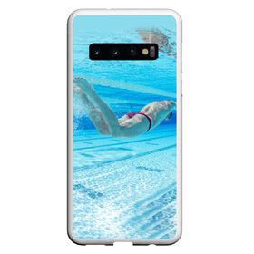 Чехол для Samsung Galaxy S10 с принтом swimmer , Силикон | Область печати: задняя сторона чехла, без боковых панелей | Тематика изображения на принте: пловец