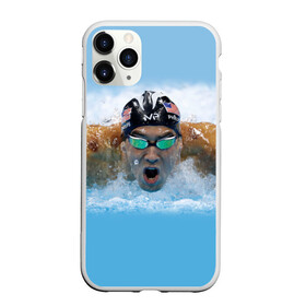 Чехол для iPhone 11 Pro матовый с принтом swimmer , Силикон |  | Тематика изображения на принте: пловец