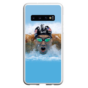 Чехол для Samsung Galaxy S10 с принтом swimmer , Силикон | Область печати: задняя сторона чехла, без боковых панелей | Тематика изображения на принте: пловец