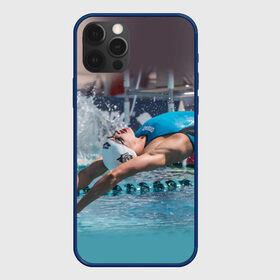 Чехол для iPhone 12 Pro с принтом Пловец , силикон | область печати: задняя сторона чехла, без боковых панелей | Тематика изображения на принте: swimmer