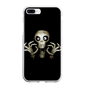 Чехол для iPhone 7Plus/8 Plus матовый с принтом Скeлетик , Силикон | Область печати: задняя сторона чехла, без боковых панелей | bones | halloween | skull в идеи подарков в хеллоуин | скелет | скелеты | хеллоиун | хэллоуин | хэлоуин | череп | черепа
