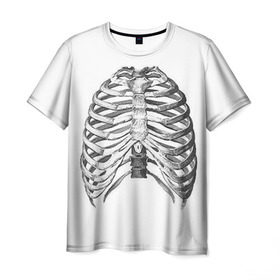 Мужская футболка 3D с принтом Ребра , 100% полиэфир | прямой крой, круглый вырез горловины, длина до линии бедер | Тематика изображения на принте: bones | halloween | skull | скелет | скелеты | хеллоиун | хэллоуин | хэлоуин | череп | черепа