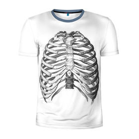 Мужская футболка 3D спортивная с принтом Ребра , 100% полиэстер с улучшенными характеристиками | приталенный силуэт, круглая горловина, широкие плечи, сужается к линии бедра | bones | halloween | skull | скелет | скелеты | хеллоиун | хэллоуин | хэлоуин | череп | черепа