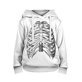 Детская толстовка 3D с принтом Ребра , 100% полиэстер | двухслойный капюшон со шнурком для регулировки, мягкие манжеты на рукавах и по низу толстовки, спереди карман-кенгуру с мягким внутренним слоем | bones | halloween | skull | скелет | скелеты | хеллоиун | хэллоуин | хэлоуин | череп | черепа