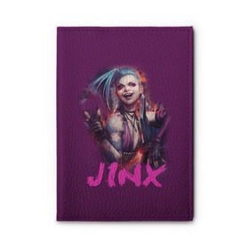 Обложка для автодокументов с принтом Jinx , натуральная кожа |  размер 19,9*13 см; внутри 4 больших “конверта” для документов и один маленький отдел — туда идеально встанут права | Тематика изображения на принте: l.o.l | league of legends | игры | лига легенд | лол