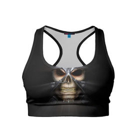 Женский спортивный топ 3D с принтом Скелет в маске , 82% полиэстер, 18% спандекс Ткань безопасна для здоровья, позволяет коже дышать, не мнется и не растягивается |  | warhammer | хаос | череп
