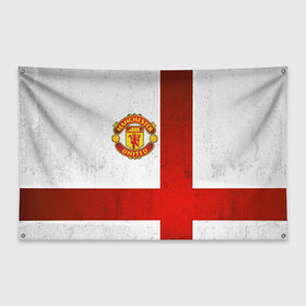 Флаг-баннер с принтом Manchester United FC , 100% полиэстер | размер 67 х 109 см, плотность ткани — 95 г/м2; по краям флага есть четыре люверса для крепления | англия | клуб | манчестер | фк | футбол | футбольный | юнайтед
