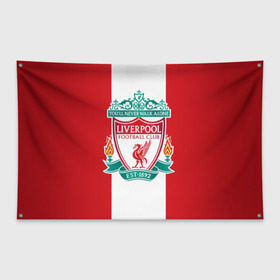 Флаг-баннер с принтом Liverpool FC , 100% полиэстер | размер 67 х 109 см, плотность ткани — 95 г/м2; по краям флага есть четыре люверса для крепления | англия | клуб | ливерпуль | фк | футбол | футбольный