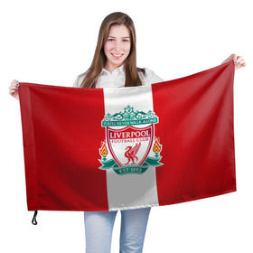 Флаг 3D с принтом Liverpool FC , 100% полиэстер | плотность ткани — 95 г/м2, размер — 67 х 109 см. Принт наносится с одной стороны | англия | клуб | ливерпуль | фк | футбол | футбольный
