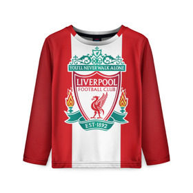 Детский лонгслив 3D с принтом Liverpool FC , 100% полиэстер | длинные рукава, круглый вырез горловины, полуприлегающий силуэт
 | Тематика изображения на принте: англия | клуб | ливерпуль | фк | футбол | футбольный