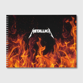 Альбом для рисования с принтом Metallica fire , 100% бумага
 | матовая бумага, плотность 200 мг. | металлика