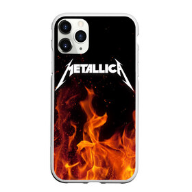 Чехол для iPhone 11 Pro матовый с принтом Metallica fire , Силикон |  | металлика