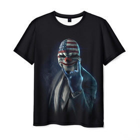 Мужская футболка 3D с принтом Payday , 100% полиэфир | прямой крой, круглый вырез горловины, длина до линии бедер | Тематика изображения на принте: payday | маска
