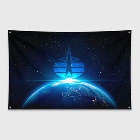 Флаг-баннер с принтом Космические войска , 100% полиэстер | размер 67 х 109 см, плотность ткани — 95 г/м2; по краям флага есть четыре люверса для крепления | космос