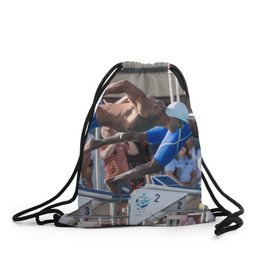 Рюкзак-мешок 3D с принтом Swimmer , 100% полиэстер | плотность ткани — 200 г/м2, размер — 35 х 45 см; лямки — толстые шнурки, застежка на шнуровке, без карманов и подкладки | плавание | пловец. прыжок