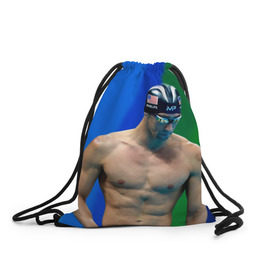 Рюкзак-мешок 3D с принтом Michael Phelps , 100% полиэстер | плотность ткани — 200 г/м2, размер — 35 х 45 см; лямки — толстые шнурки, застежка на шнуровке, без карманов и подкладки | бассейн | пловец | чемпион. фелепс