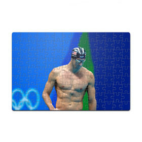 Пазл магнитный 126 элементов с принтом Michael Phelps , полимерный материал с магнитным слоем | 126 деталей, размер изделия —  180*270 мм | Тематика изображения на принте: бассейн | пловец | чемпион. фелепс