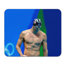 Коврик прямоугольный с принтом Michael Phelps , натуральный каучук | размер 230 х 185 мм; запечатка лицевой стороны | бассейн | пловец | чемпион. фелепс