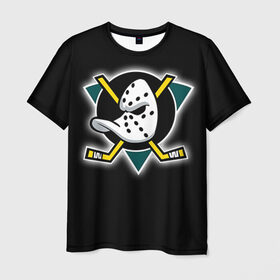 Мужская футболка 3D с принтом Хоккей 6 , 100% полиэфир | прямой крой, круглый вырез горловины, длина до линии бедер | nhl | stanley cup |  anaheim ducks | кубок стенли | кубок стэнли | нхл | хоккей | хоккейный клуб