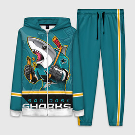 Женский костюм 3D с принтом San Jose Sharks ,  |  | nhl | san jose sharks | sharks | stanley cup | кубок стенли | кубок стэнли | нхл | сан хосе | сан хосе шаркс | хоккей | хоккейный клуб | шаркс