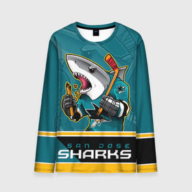 Мужской лонгслив 3D с принтом San Jose Sharks , 100% полиэстер | длинные рукава, круглый вырез горловины, полуприлегающий силуэт | nhl | san jose sharks | sharks | stanley cup | кубок стенли | кубок стэнли | нхл | сан хосе | сан хосе шаркс | хоккей | хоккейный клуб | шаркс