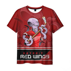 Мужская футболка 3D с принтом Detroit Red Wings , 100% полиэфир | прямой крой, круглый вырез горловины, длина до линии бедер | Тематика изображения на принте: detroit red wings | nhl | stanley cup | детройд | детройт ред уингз | кубок стенли | кубок стэнли | марченко | нхл | хоккей | хоккейный клуб