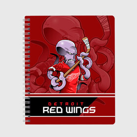 Тетрадь с принтом Detroit Red Wings , 100% бумага | 48 листов, плотность листов — 60 г/м2, плотность картонной обложки — 250 г/м2. Листы скреплены сбоку удобной пружинной спиралью. Уголки страниц и обложки скругленные. Цвет линий — светло-серый
 | detroit red wings | nhl | stanley cup | детройд | детройт ред уингз | кубок стенли | кубок стэнли | марченко | нхл | хоккей | хоккейный клуб