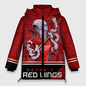 Женская зимняя куртка 3D с принтом Detroit Red Wings , верх — 100% полиэстер; подкладка — 100% полиэстер; утеплитель — 100% полиэстер | длина ниже бедра, силуэт Оверсайз. Есть воротник-стойка, отстегивающийся капюшон и ветрозащитная планка. 

Боковые карманы с листочкой на кнопках и внутренний карман на молнии | detroit red wings | nhl | stanley cup | детройд | детройт ред уингз | кубок стенли | кубок стэнли | марченко | нхл | хоккей | хоккейный клуб