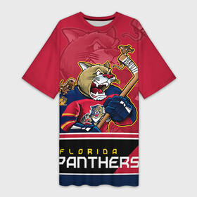 Платье-футболка 3D с принтом Florida Panthers ,  |  | florida panthers | nhl | stanley cup | кубок стенли | кубок стэнли | нхл | флорида пантерз | флорида пантеры | хоккей | хоккейный клуб