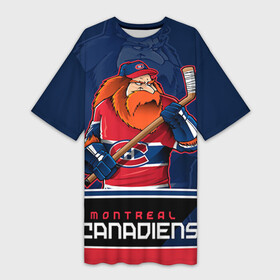 Платье-футболка 3D с принтом Montreal Canadiens ,  |  | montreal canadiens | nhl | stanley cup | емелин | кубок стенли | кубок стэнли | марков | монреаль | монреаль канадиенс | нхл | радулов | хоккей | хоккейный клуб