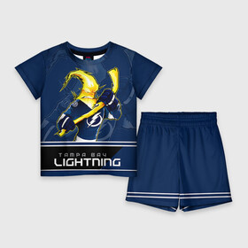 Детский костюм с шортами 3D с принтом Tampa Bay Lightning ,  |  | nhl | stanley cup | tampa bay lightning | ампа бэй лайтнинг | василевский | кубок стенли | кубок стэнли | кучеров | наместников | нестеров | нхл | тампа бэй | хоккей | хоккейный клуб