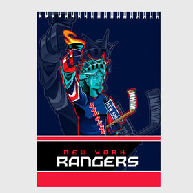 Скетчбук с принтом New York Rangers , 100% бумага
 | 48 листов, плотность листов — 100 г/м2, плотность картонной обложки — 250 г/м2. Листы скреплены сверху удобной пружинной спиралью | Тематика изображения на принте: new york rangers | nhl | stanley cup | кубок стенли | кубок стэнли | нхл | нью йорк рейнджерс | нью йорк рейнджеры | рейнджеры | хоккей | хоккейный клуб