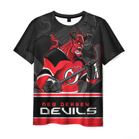 Мужская футболка 3D с принтом New Jersey Devils , 100% полиэфир | прямой крой, круглый вырез горловины, длина до линии бедер | new jersey devils | nhl | stanley cup | дъяволы нью джерси | калинин | кубок стенли | кубок стэнли | нхл | нью джерси девилз | хоккей | хоккейный клуб