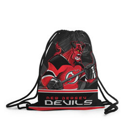 Рюкзак-мешок 3D с принтом New Jersey Devils , 100% полиэстер | плотность ткани — 200 г/м2, размер — 35 х 45 см; лямки — толстые шнурки, застежка на шнуровке, без карманов и подкладки | new jersey devils | nhl | stanley cup | дъяволы нью джерси | калинин | кубок стенли | кубок стэнли | нхл | нью джерси девилз | хоккей | хоккейный клуб