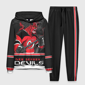 Мужской костюм 3D (с толстовкой) с принтом New Jersey Devils ,  |  | Тематика изображения на принте: new jersey devils | nhl | stanley cup | дъяволы нью джерси | калинин | кубок стенли | кубок стэнли | нхл | нью джерси девилз | хоккей | хоккейный клуб
